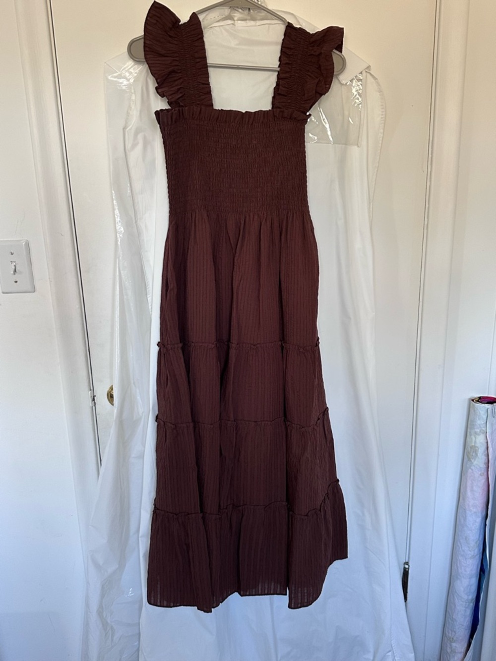 Hill House Ellie Nap Dress- Brown Tonal Seersucker - Picture 4 of 7